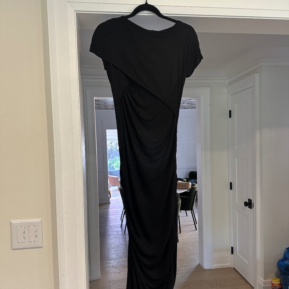 BIRD by JUICY COUTURE Black Asymmetric Ruched Jersey Dress - Size M - Picture 3 of 11